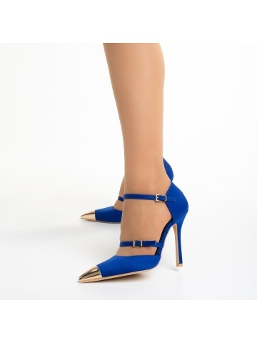 Γυναικεία παπούτσια μπλε από ύφασμα Brisa - Img 2