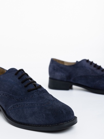 Γυναικεία casual παπούτσια navy απόφυσικό δέρμα καστορί Alameda - Img 3