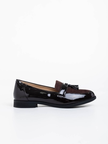 Γυναικεία μοκασίνια καφέ από οικολογικό δέρμα Simy - Img 2