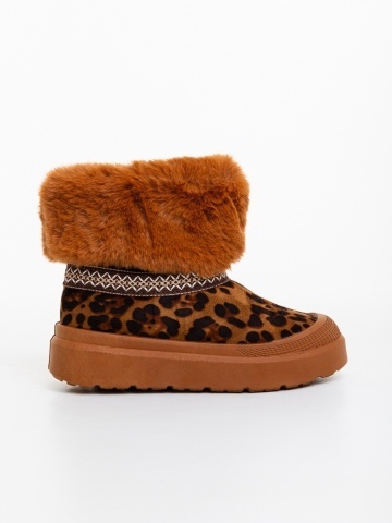 Γυναικείες μπότες λεοπάρ από ύφασμα Nelina - Img 4