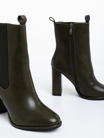 Γυναικεία μπότινια πράσινα από οικολογικό δέρμα Kaylah - Img 5