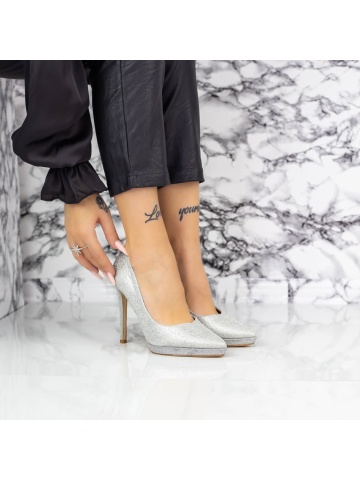 Παπούτσια με τακούνι και πλατφόρμα Awesia Ασήμι