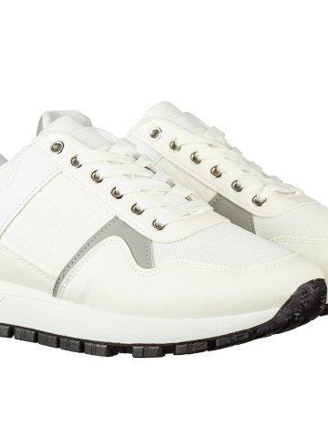 Ανδρικά αθλητικά παπούτσια λευκά από οικολογικό δέρμα Dardim - Img 2