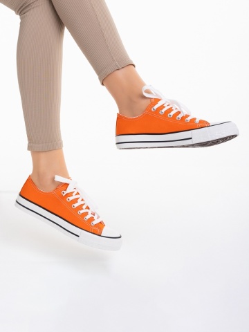 Γυναικεία πάνινα πορτοκάλι από ύφασμα Selima - Img 6