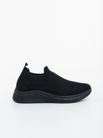 Γυναικεία αθλητικά παπούτσια μαύρα από ύφασμα Elesea - Img 4