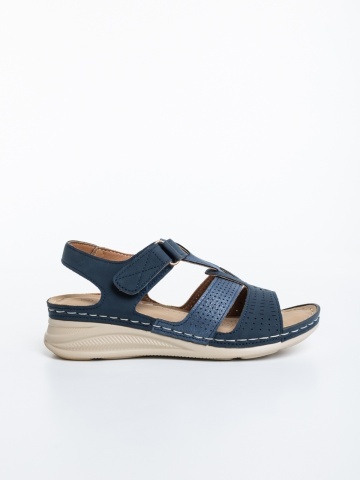 Γυναικεία σανδάλια μπλε από οικολογικό δέρμα Blumia - Img 4