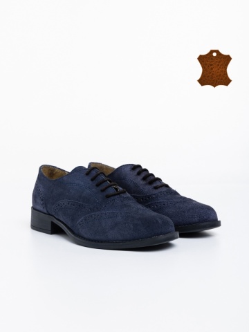 Γυναικεία casual παπούτσια navy απόφυσικό δέρμα καστορί Alameda