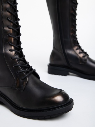 Γυναικείες μπότες μπρονζέ από οικολογικό δέρμα Nafiset - Img 5