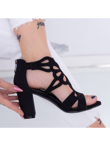Γυναικεία πέδιλα με τακούνι Cudren Μαύρο - Img 3