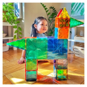 Magna Tiles - Clear Colors - set magnetic 100 piese - Img 3