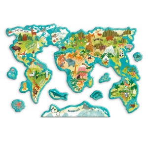 Puzzle magnetic - Harta Lumii cu Animale - Img 3