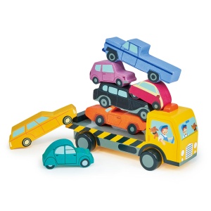 Mașinuțe Suprapuse – Joc de Stivuire din Lemn Stacking Cars - Tender Leaf Toys - Img 2