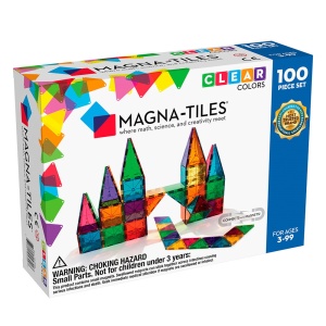 Magna Tiles - Clear Colors - set magnetic 100 piese