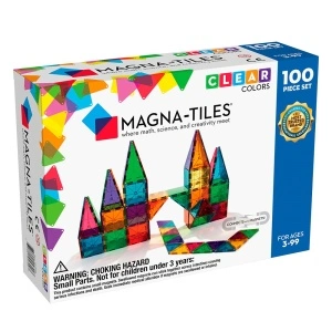 Magna Tiles - Clear Colors - set magnetic 100 piese