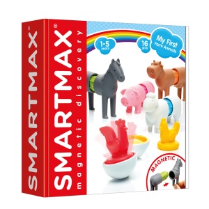 Primele Mele Animale de Fermă, Joc Magnetic de Construcție, 16 Piese - SmartMax
