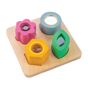 Tavă Senzorială din Lemn cu Forme – Visual Sensory Tray, 4 Tipuri de Activități - Tender Leaf Toys - Img 2
