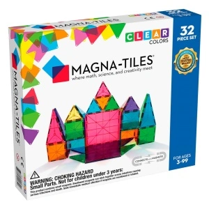 Magna Tiles - Clear Colors - set magnetic 32 piese