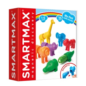 Primele Mele Animale Safari, Joc Magnetic de Construcție, 18 Piese - SmartMax