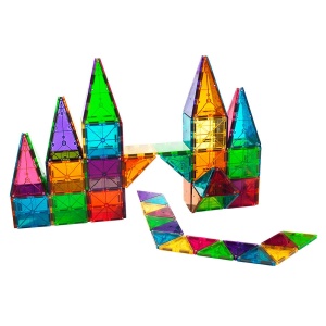 Magna Tiles - Clear Colors - set magnetic 100 piese - Img 2