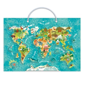 Puzzle magnetic - Harta Lumii cu Animale - Img 2