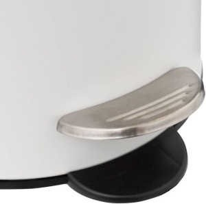 Cos gunoi 5Five Modern Color cu capac bambus si sistem soft-close, otel, polipropilena si bambus, 3L, 22x17x23 cm, alb - Img 5