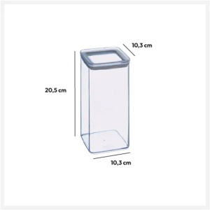 Cutie depozitare patrata 5Five PS, 1.5 litri, 10x10x20 cm, transparent - Img 2