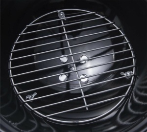 Gratar rotund, din otel, cu suport cromat, tava din inox, 43x37cm, negru - Img 6