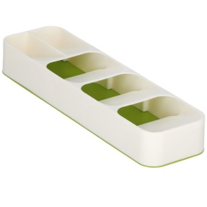 Organizator tacamuri sertar, 5 compartimente, 40x11x5,5cm, alb - Img 5