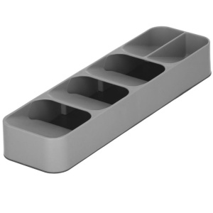 Organizator tacamuri sertar, 5 compartimente, 40x11x5,5cm, gri - Img 4