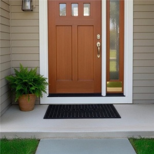 Covor de cauciuc perforat pentru intrare, PVC antiderapant, Welcome, 45×75 cm, negru - Img 4