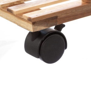 Etajera cu 4 rafturi 5Five Natureo pe roti, MDF si bambus, 40x30x88 cm, negru - Img 3