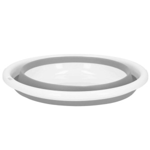 Lighean pliabil, rotund, din plastic si silicon, 37x15cm, 9litri, gri - Img 5
