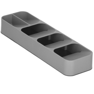 Organizator tacamuri sertar, 5 compartimente, 40x11x5,5cm, gri - Img 1