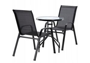 Set mobilier gradina Sersimo Torino, 2 scaune, 1 masa, gri antracit - Img 5