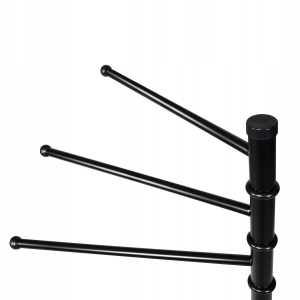 Suport cuier pentru prosoape cu 3 brate egale 32 cm, inaltime 86 cm, negru - Img 5