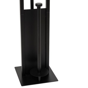 Suport hartie igienica 5Five Glass cu rezerva si perie, otel, 28x18x62 cm, negru - Img 3