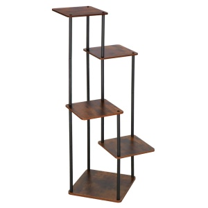 Suport pentru flori, 106×58 cm, negrumaro deschis – 5 rafturi, structura metalica, design modern - Img 3
