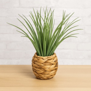 Planta decorativa Atmosphera, iarba in ghiveci impletit, 18×46 cm, maro natur - Img 4