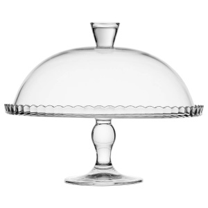 Platou tort Atmosphera Lara din sticla cu capac, diametru 32 cm, transparent - Img 3