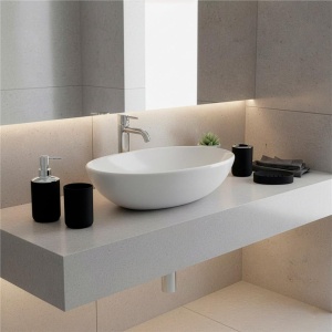 Set accesorii baie, 6 piese din plastic, cu perie WC si cos de gunoi, finisaj mat si lucios, negru argintiu - Img 5