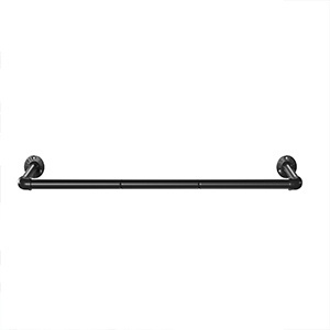 SONGMICS Set 2 sine metalice de agatat haine, montare pe perete, aspect industrial, 92x30x8cm, negru - Img 6