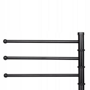 Suport cuier pentru prosoape cu 3 brate egale 32 cm, inaltime 86 cm, negru - Img 2