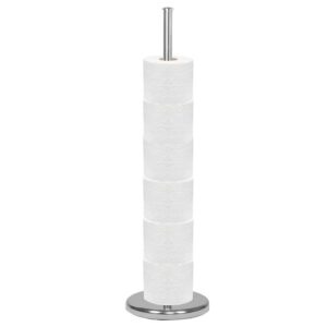 Suport hartie igienica 2 in 1 cu tija mobila, 68.5cm, argintiu - Img 6