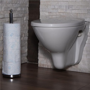 Suport hartie igienica tip tija, 51cm, argintiu cromat - Img 2
