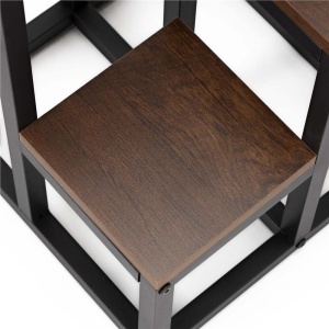 Suport pentru flori cu 6 polite din lemn, structura metal, 51x34x68 cm, negru - Img 6