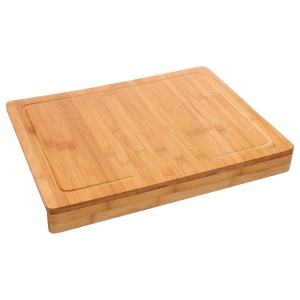 Tocator bucatarie 5Five Bamboo cu sant de colectare, bambus, 45×34 cm, natur
