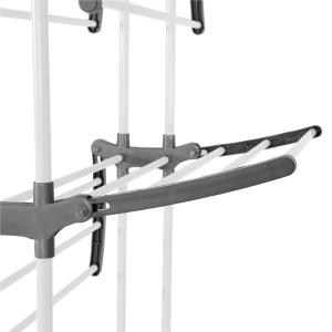Uscator vertical pentru rufe, mobil si pliabil, cu doua umerase, 75x57x170cm, sarcina 20kg - Img 2