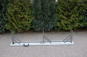 Banca pliabila pentru gradina sau catering, HDPDE, 180x24x42cm, alb - Img 2