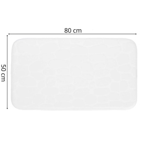 Covoras de baie antiderapant cu uscare rapida, 80×50 cm, alb - Img 2