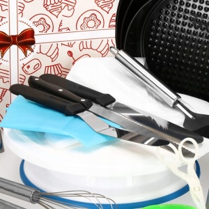Set patiserie cu platou rotativ si 4 tavi de copt, 345 piese cu sabloane pentru ornarea prajiturilor - Img 2